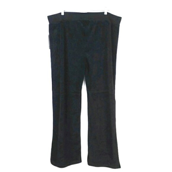 Ninety Woman Black Pull-On Cotton Blend Velour Drawstring Casual Pants Womens 2X - Picture 3 of 13
